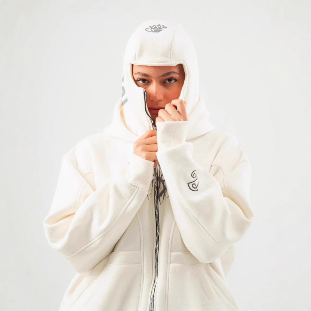 Elevate Your Style with Our Casual Unisex Hoodie Jacket Featuring a Trendy Loose Print Design