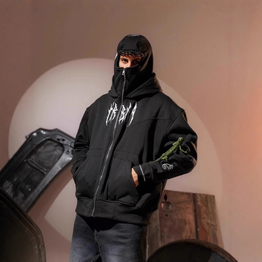 Elevate Your Style with Our Casual Unisex Hoodie Jacket Featuring a Trendy Loose Print Design