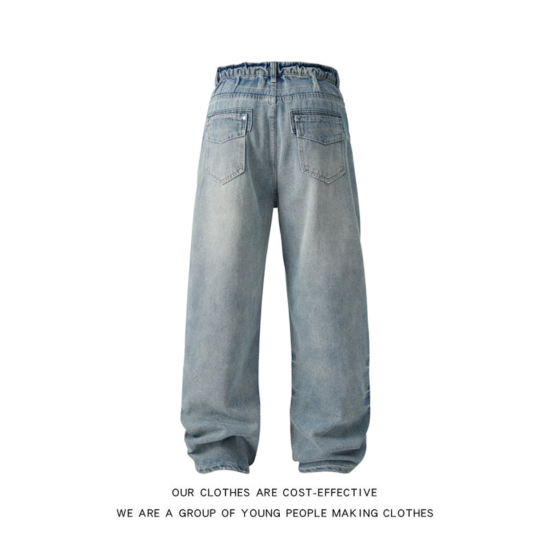Elevate Your Style with Men's American Straight-Leg Wide-Leg Denim Jeans