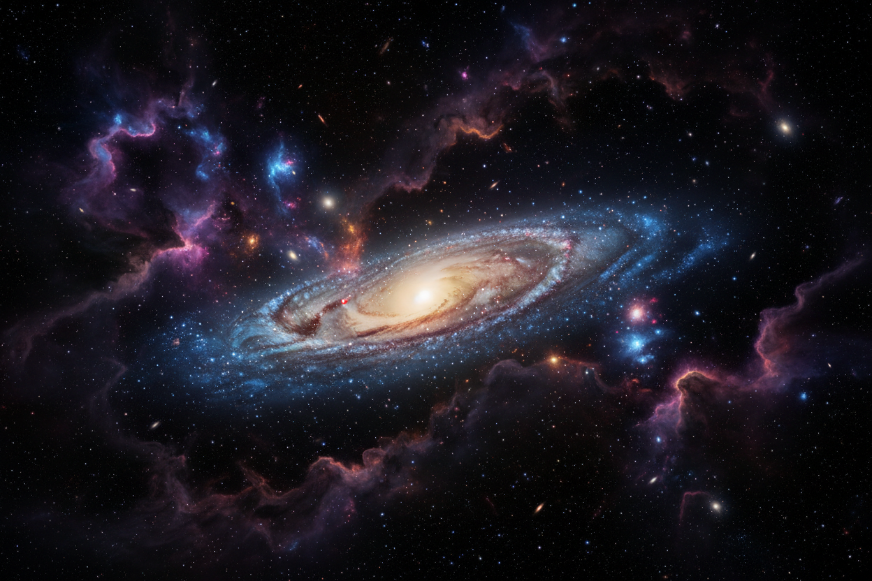 Arka planı uzay boşluğunda galaxy 